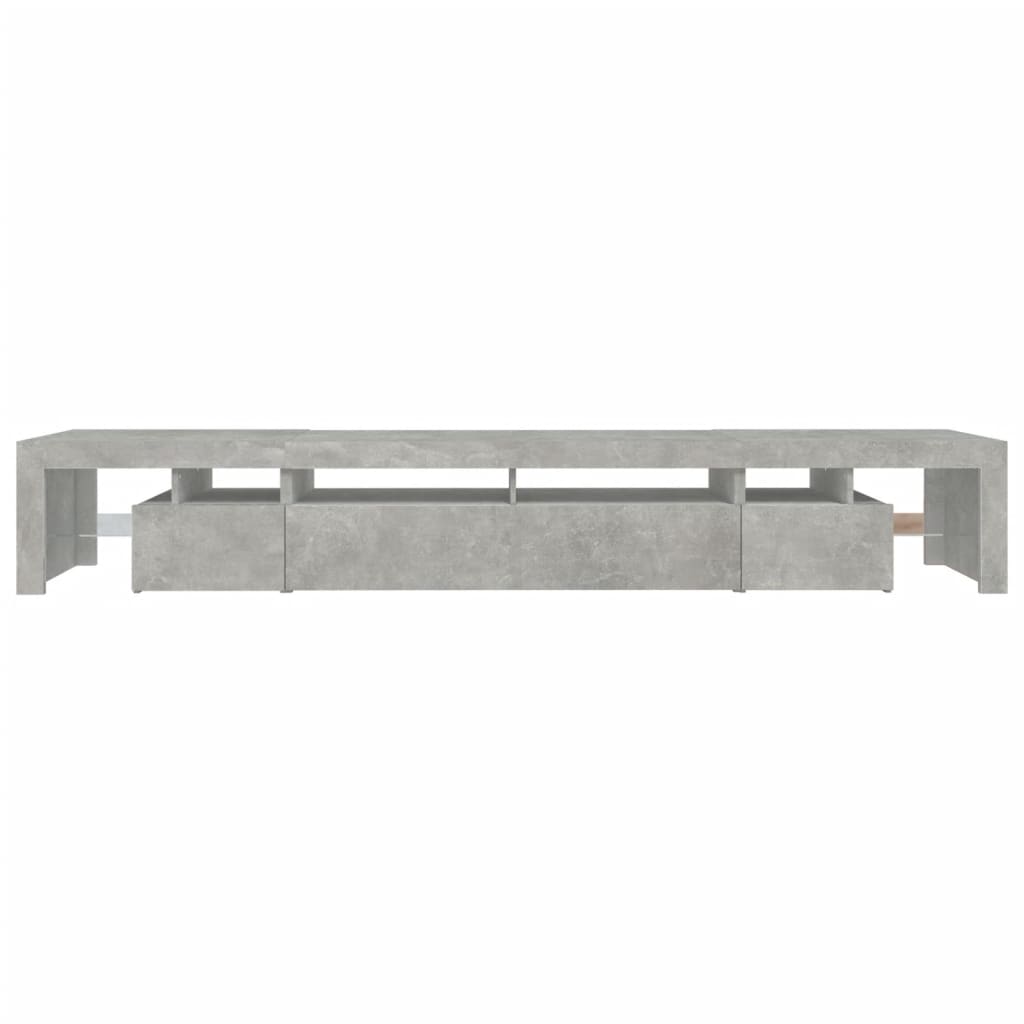 TV Stand with LED Lights Concrete Gray 102.4"x14.4"x15.7"