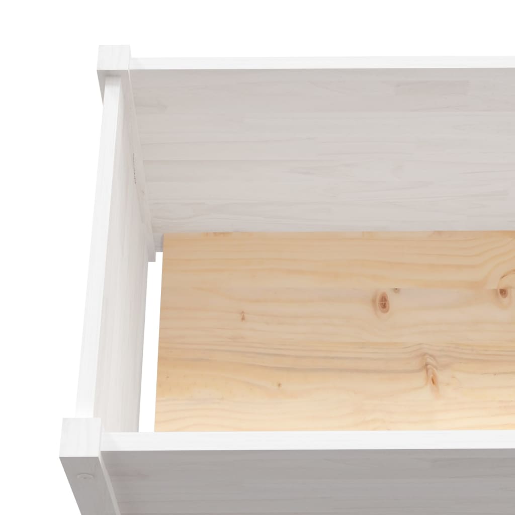 Garden Planter White 59.1"x19.7"x19.7" Solid Wood Pine