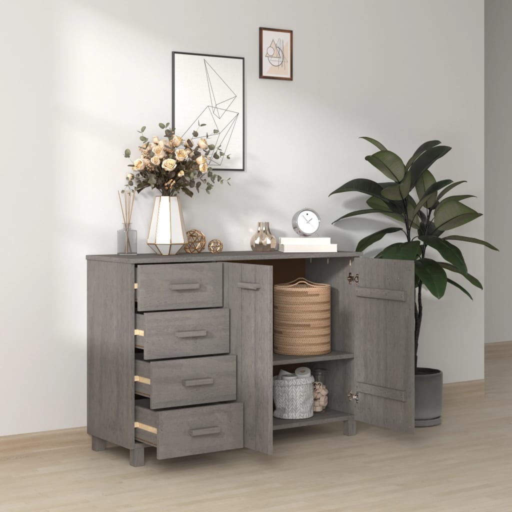 Sideboard HAMAR Light Gray 44.5"x15.7"x31.5" Solid Wood Pine