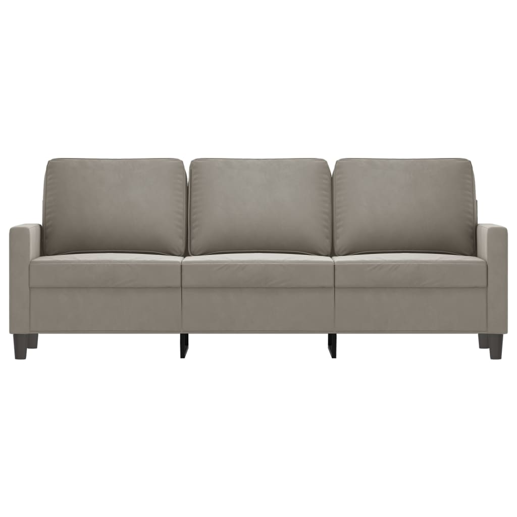 3-Seater Sofa Light Gray 70.9" Velvet