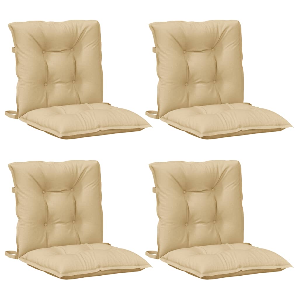 Lowback Chair Cushions 4 pcs Melange Beige 39.4"x19.7"x2.8" Fabric