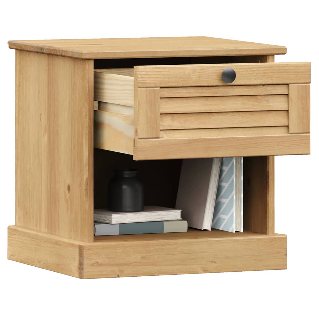 Bedside Cabinet VIGO 16.5"x13.8"x16.5" Solid Wood Pine