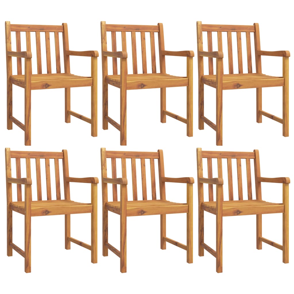 7 Piece Patio Dining Set Solid Wood Acacia