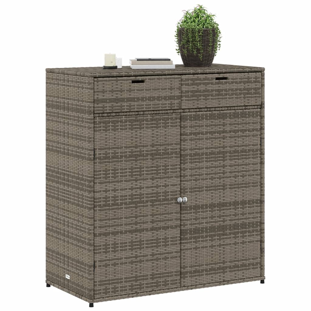 Patio Storage Cabinet Gray 41.3"x21.7"x44.5" Poly Rattan