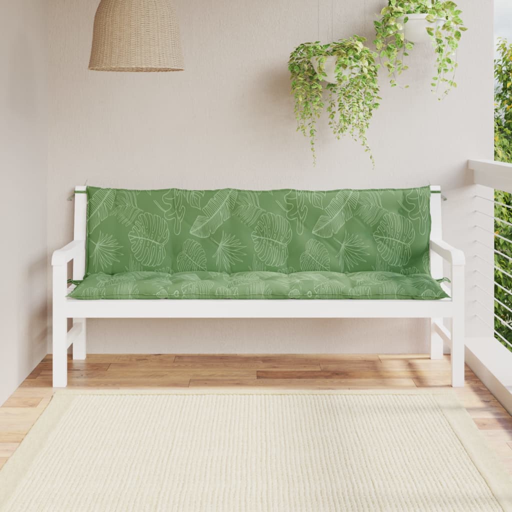 Garden Bench Cushions 2 pcs Leaf Pattern Oxford Fabric