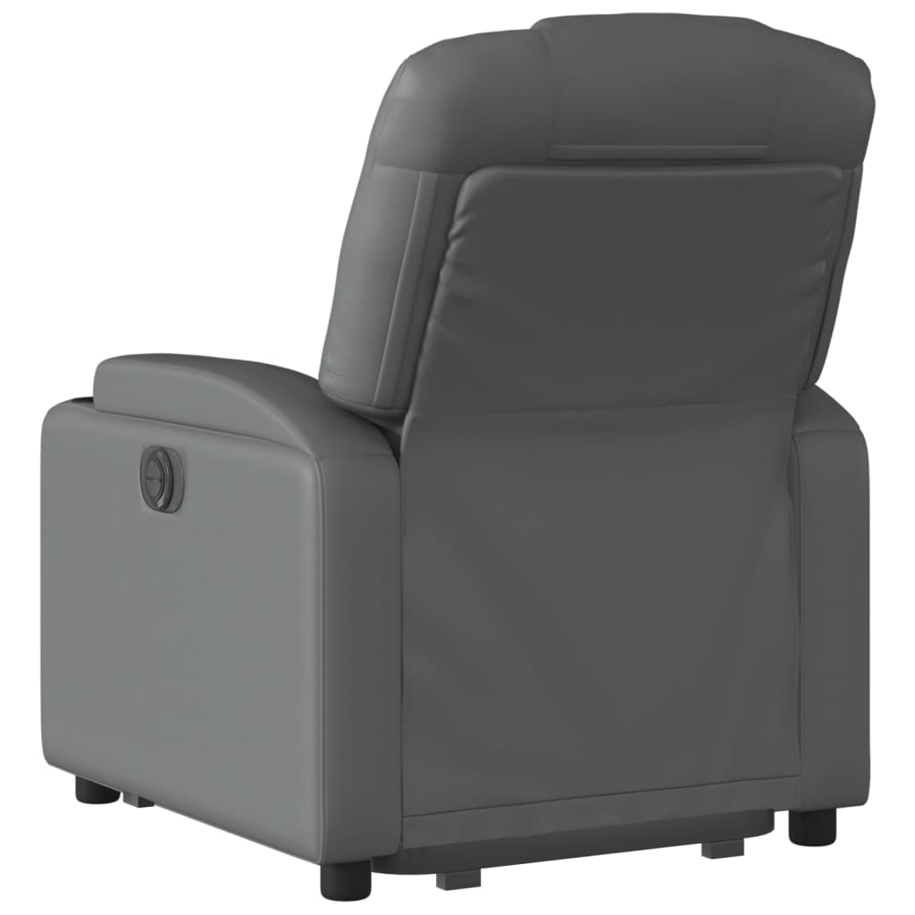 Stand up Recliner Chair Gray Faux Leather