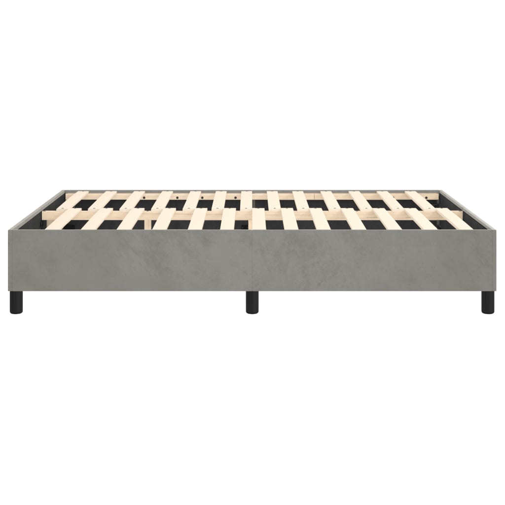 Bed Frame without Mattress Light Gray Full Velvet (US Only)