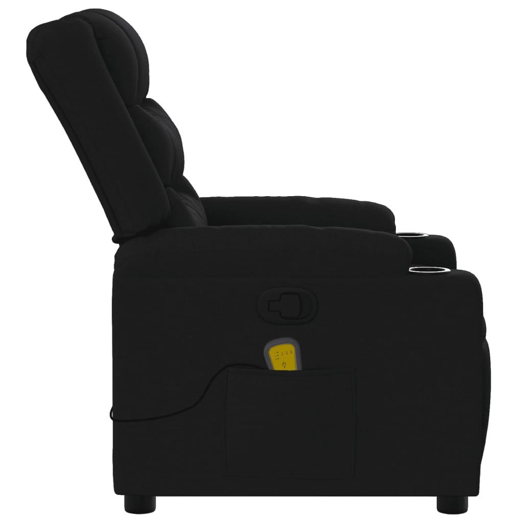 Massage Recliner Chair Black Fabric