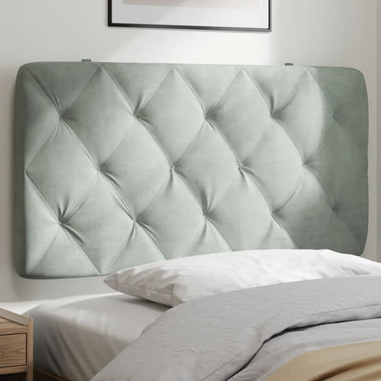 Headboard Cushion Light Gray 39.4" Velvet