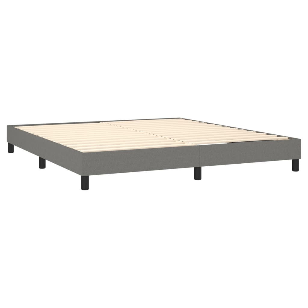 Bed Frame without Mattress Dark Gray King Fabric (US Only)