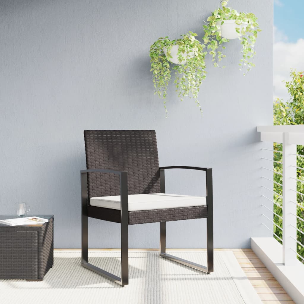 Patio Dining Chairs 2 pcs Dark Gray PP Rattan