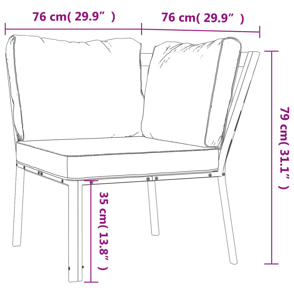 5 Piece Patio Lounge Set with Gray Cushions Steel