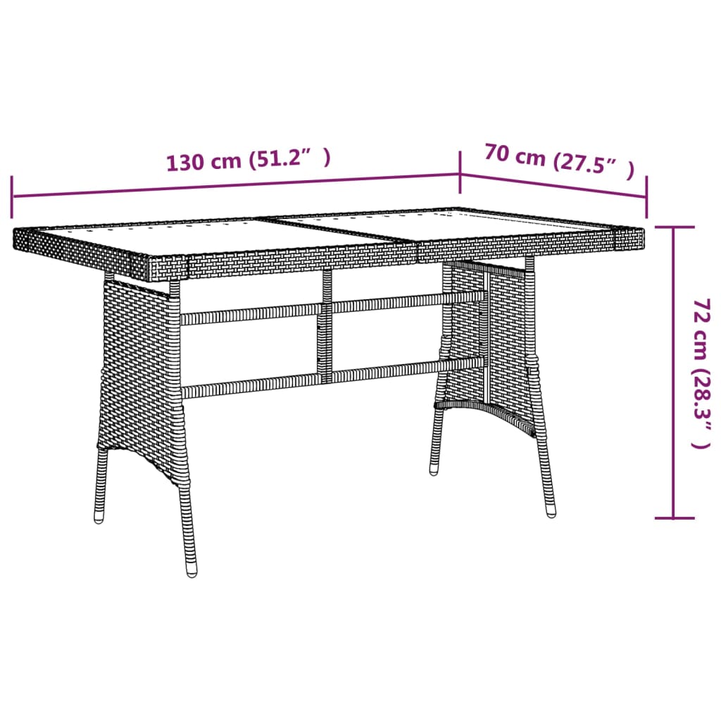 5 Piece Patio Dining Set Poly Rattan Black