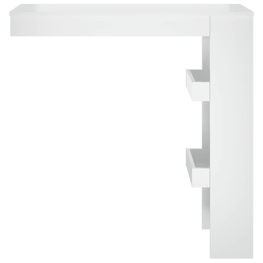 Wall Bar Table High Gloss White 40.2"x17.7"x40.7" Engineered Wood