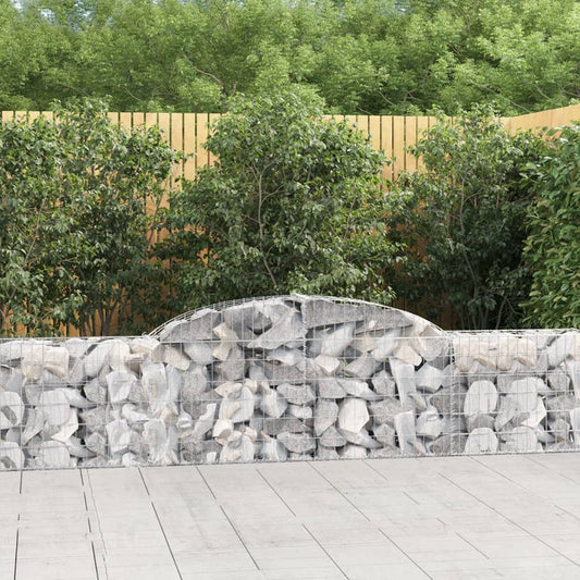 Arched Gabion Baskets 15 pcs 118.1"x11.8"x23.6"/31.5" Galvanized Iron