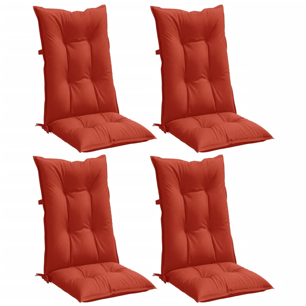 Highback Chair Cushions 4 pcs Melange Red 47.2"x19.7"x2.8" Fabric