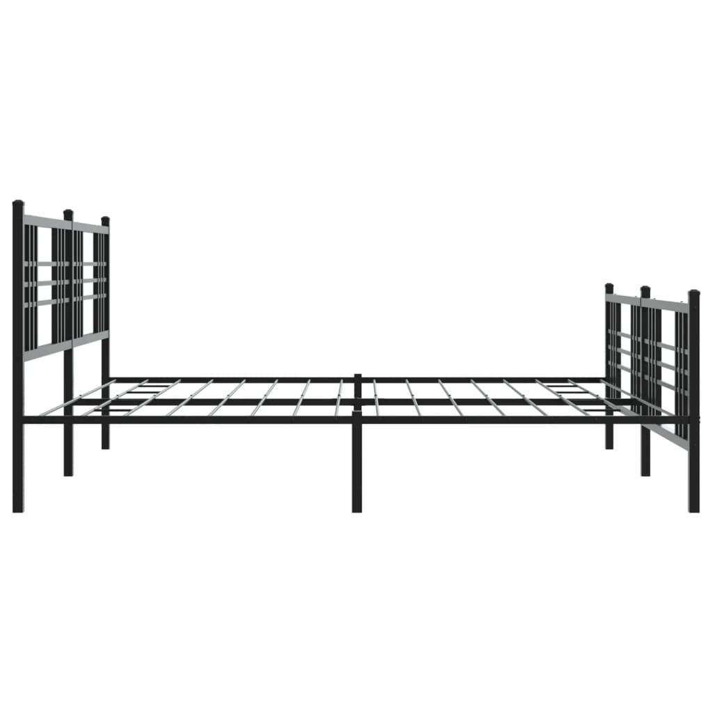 Metal Bed Frame without Mattress with Footboard Black 76"x79.9"