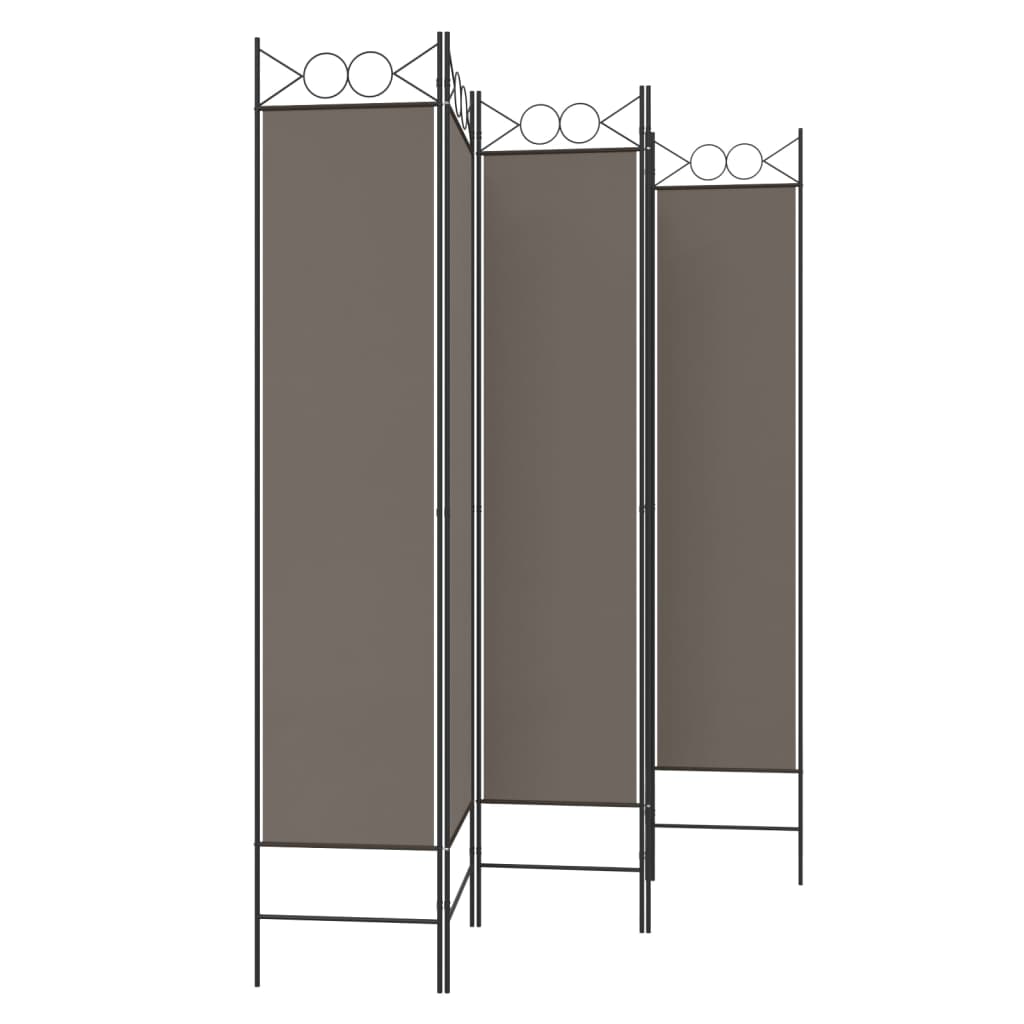 5-Panel Room Divider Anthracite 78.7"x86.6" Fabric