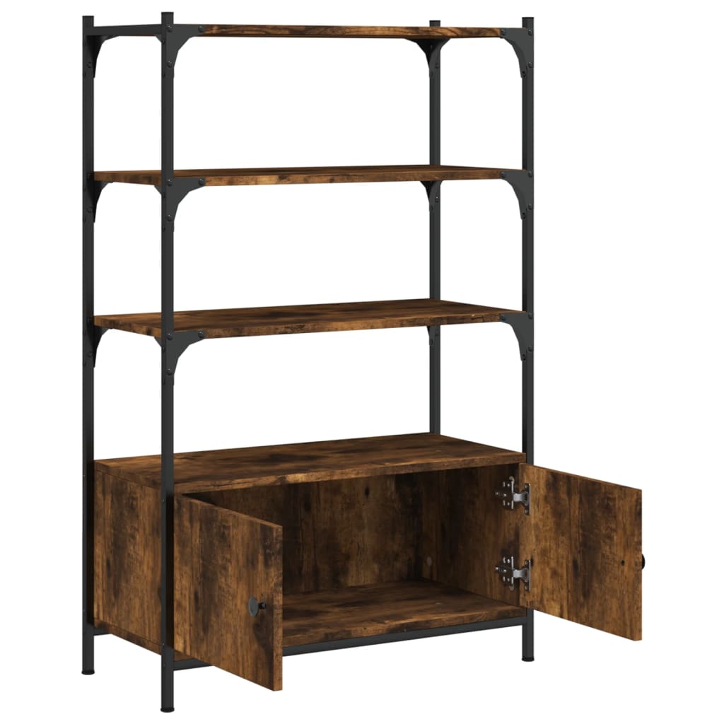 Bookcase 3-Tier Smoked Oak 27.6"x11.8"x43.1" Engineered Wood