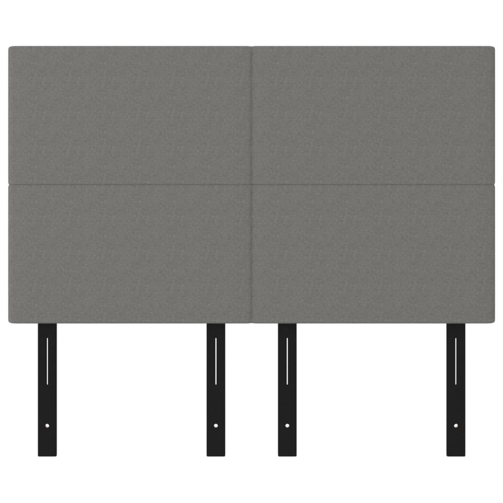 Headboards 4 pcs Dark Gray 28.3"x2"x30.7"/34.6" Fabric