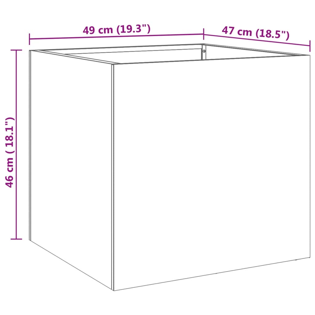 Planters 2 pcs Silver 19.3"x18.5"x18.1" Stainless Steel