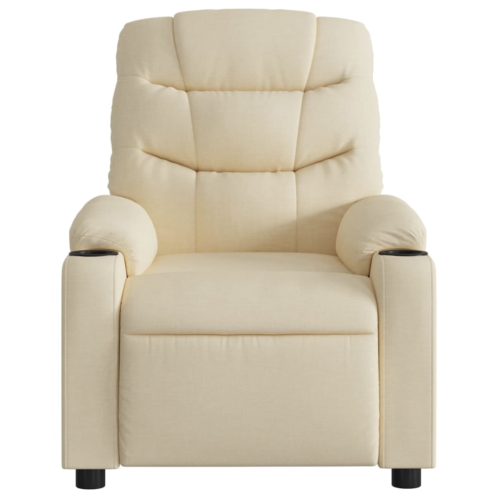 Electric Massage Recliner Chair Cream Fabric