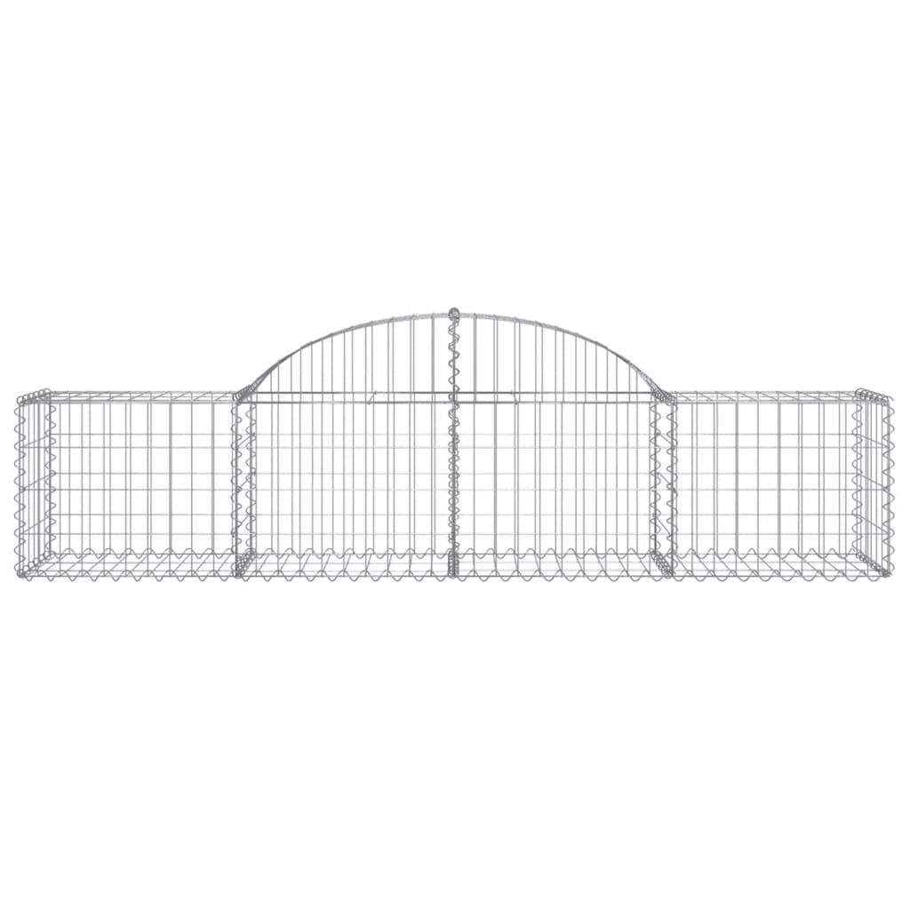 Arched Gabion Baskets 7 pcs 78.7"x19.7"x15.7"/23.6" Galvanized Iron