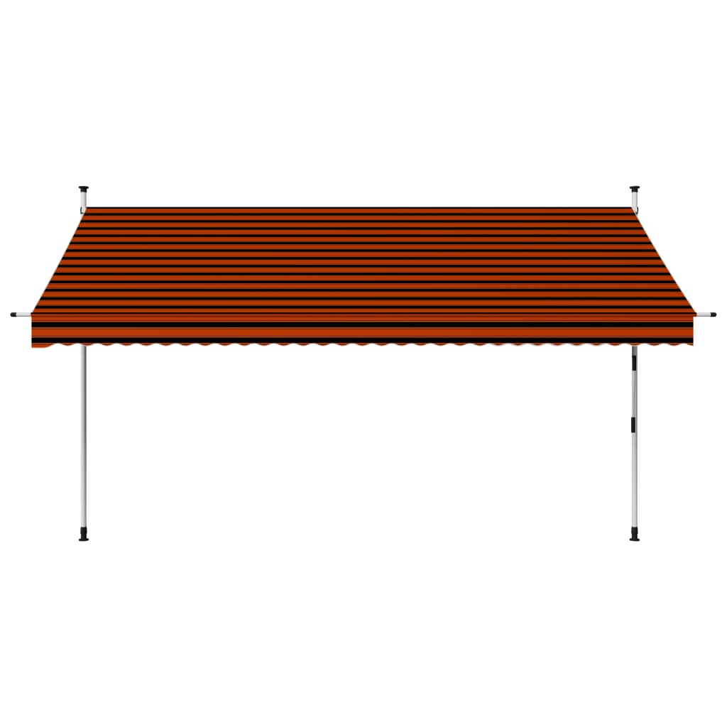 Manual Retractable Awning 137.8" Orange and Brown