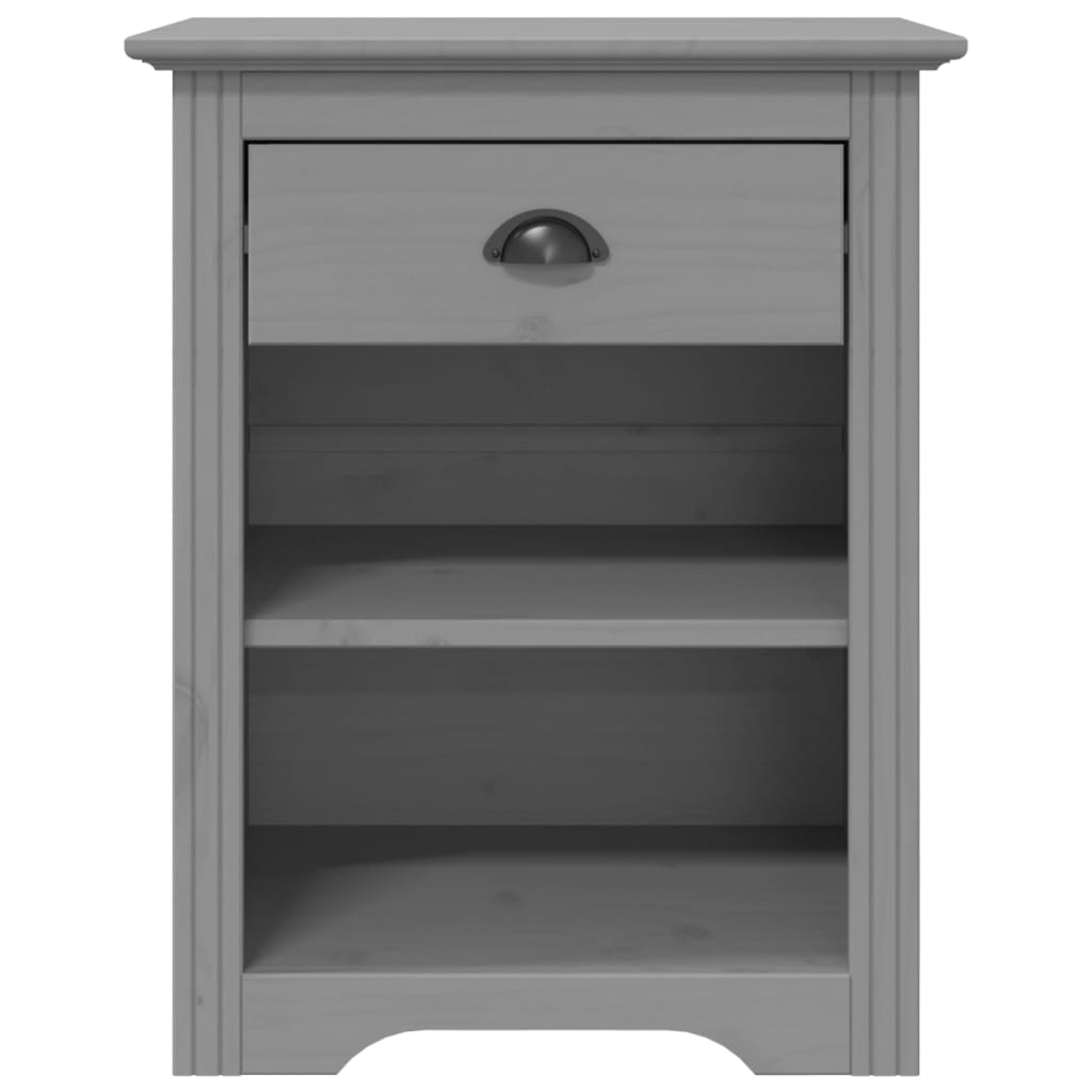 Bedside Cabinet BODO Gray 20.9"x15.2"x26.4" Solid Wood Pine