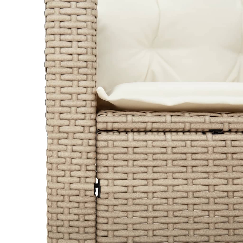 Patio Chair with Cushions Beige Poly Rattan