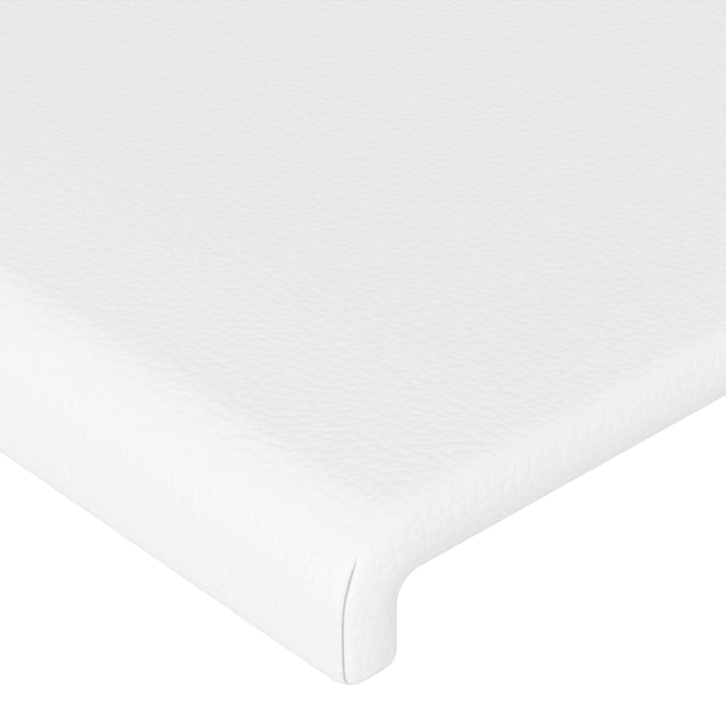 LED Headboard White 64.2"x6.3"x30.7"/34.6" Faux Leather