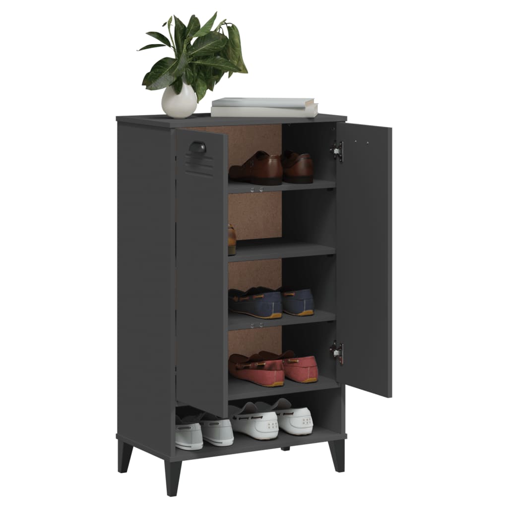 Shoe Cabinet VIKEN Anthracite Gray Engineered Wood