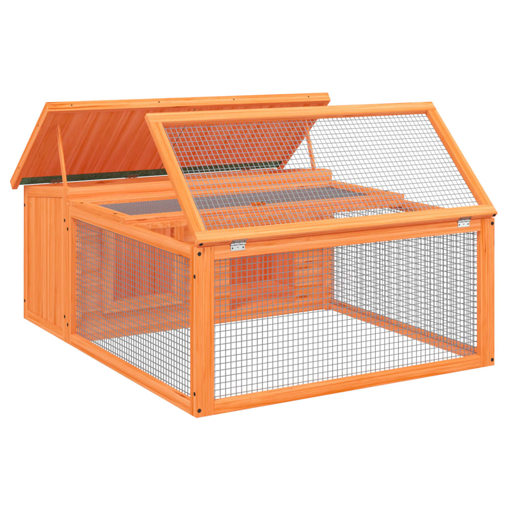 Rabbit Hutch Brown 46.3"x38.2"x18.7" Solid Wood Pine