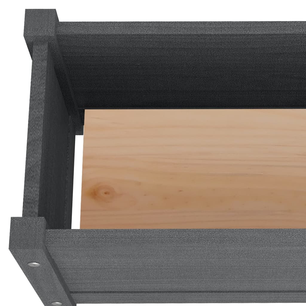 Garden Raised Bed Gray 59.1"x12.2"x12.2" Solid Wood Pine