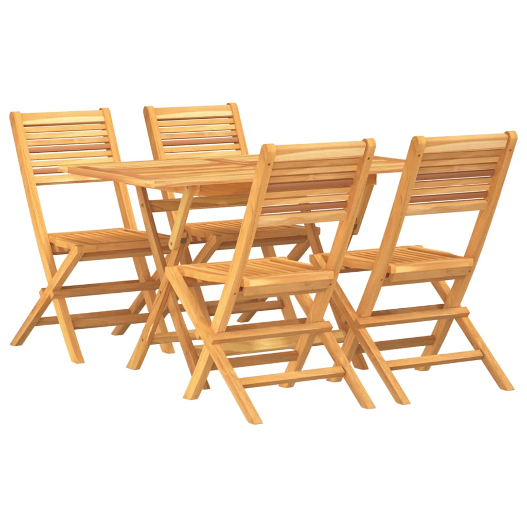 5 Piece Patio Dining Set Solid Wood Teak