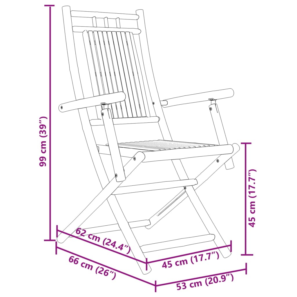 3 Piece Bistro Set Bamboo