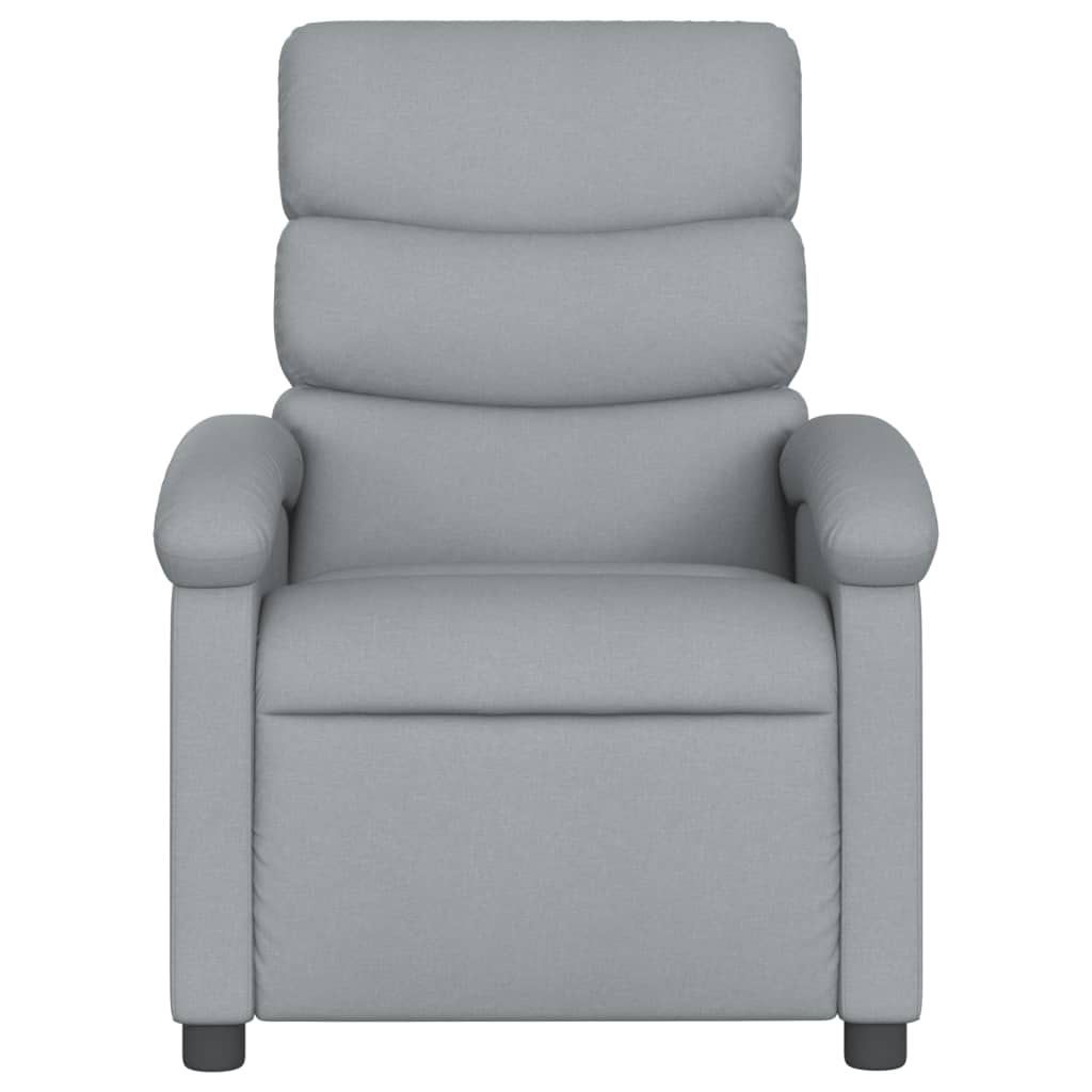 Electric Massage Recliner Chair Light Gray Fabric