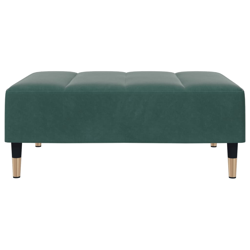 2-Seater Sofa Bed with Footstool Dark Green Velvet