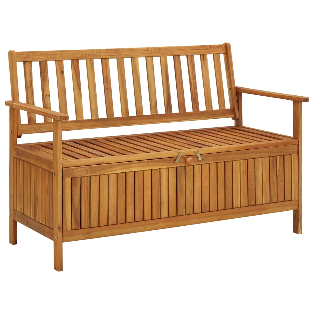 Storage Bench with Cushion 58.3" Solid Wood Acacia