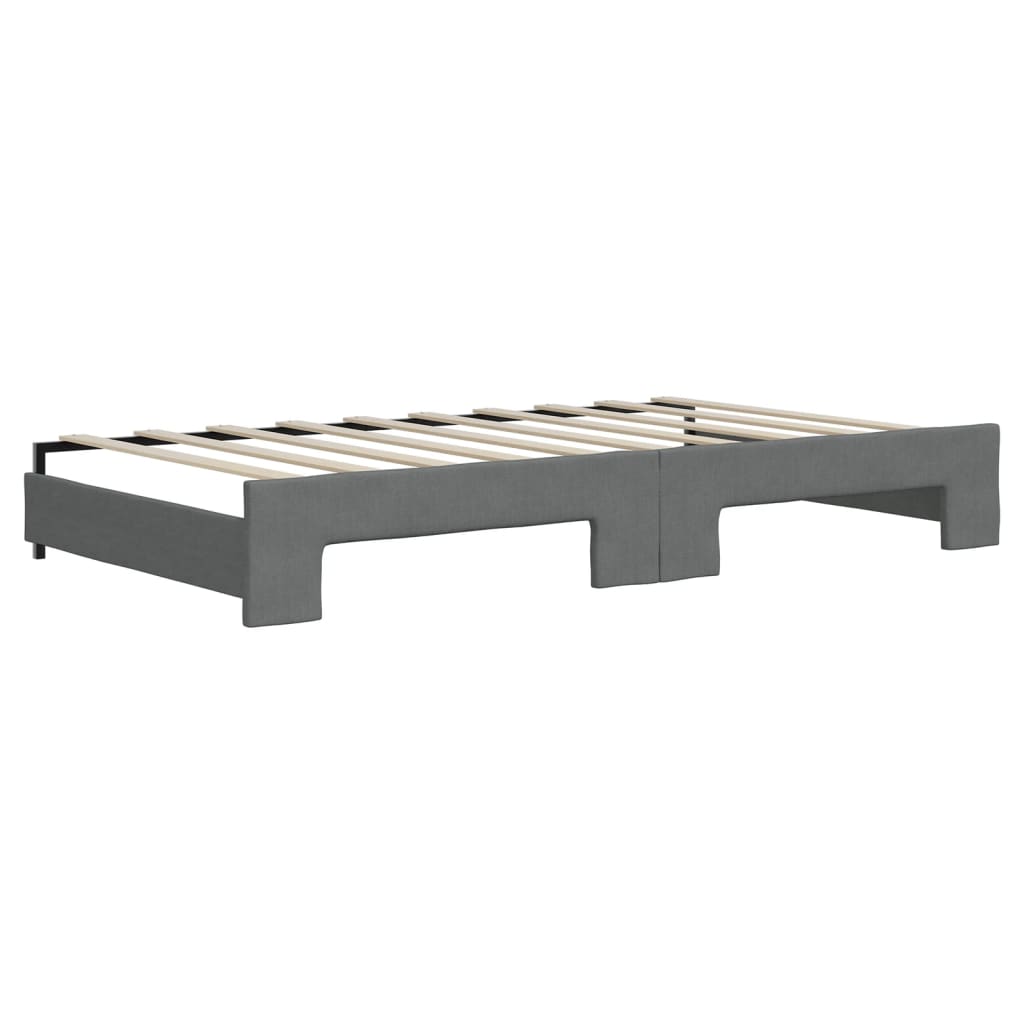 Daybed with Trundle without Mattress Dark Gray 39.4"x74.8"