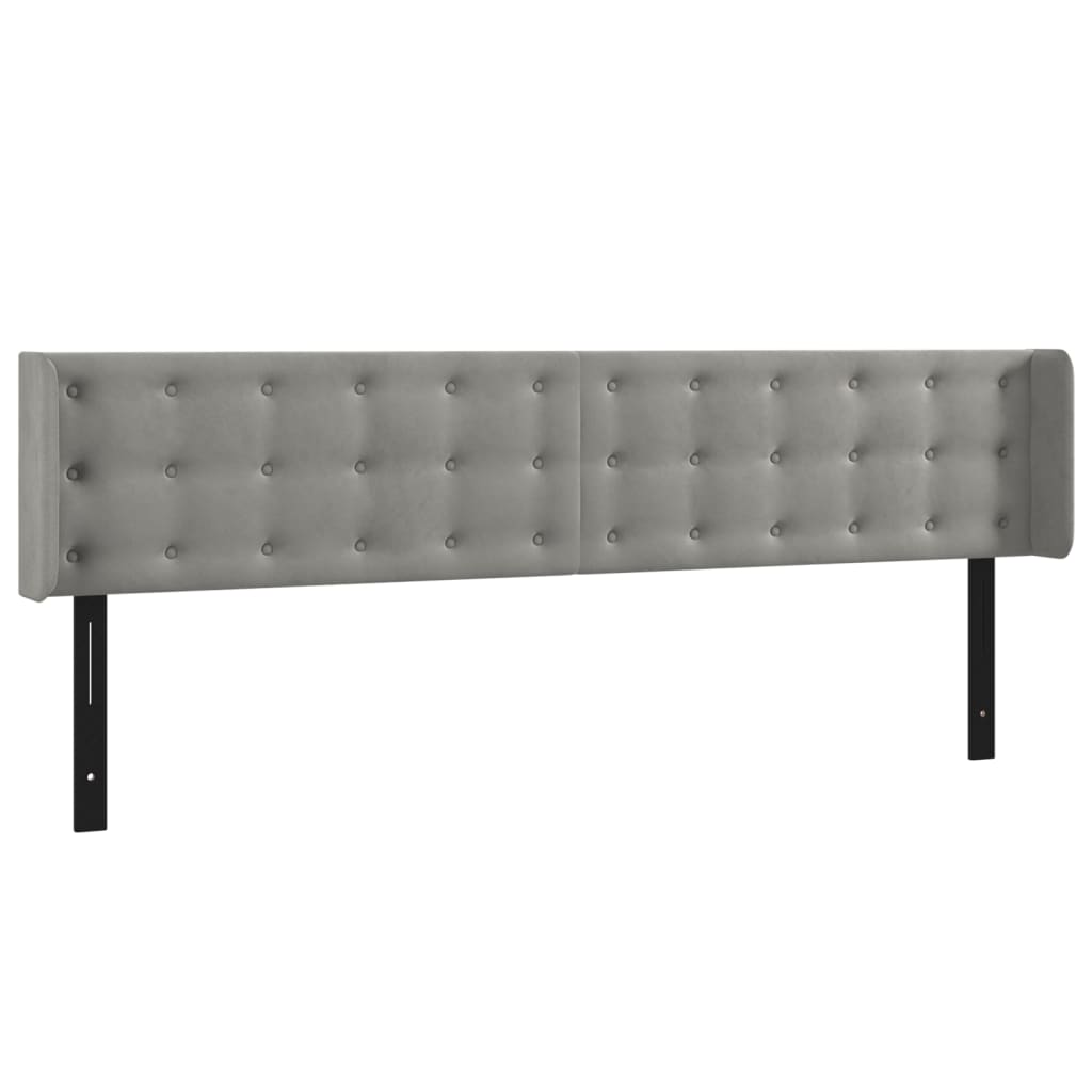 LED Headboard Light Gray 64.2"x6.3"x30.7"/34.6" Velvet