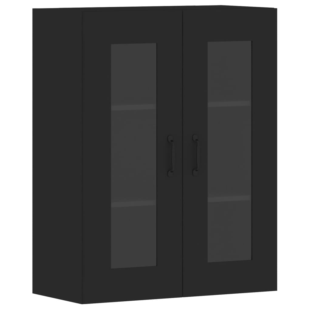 Wall Mounted Cabinets 2 pcs Black Engineered Wood