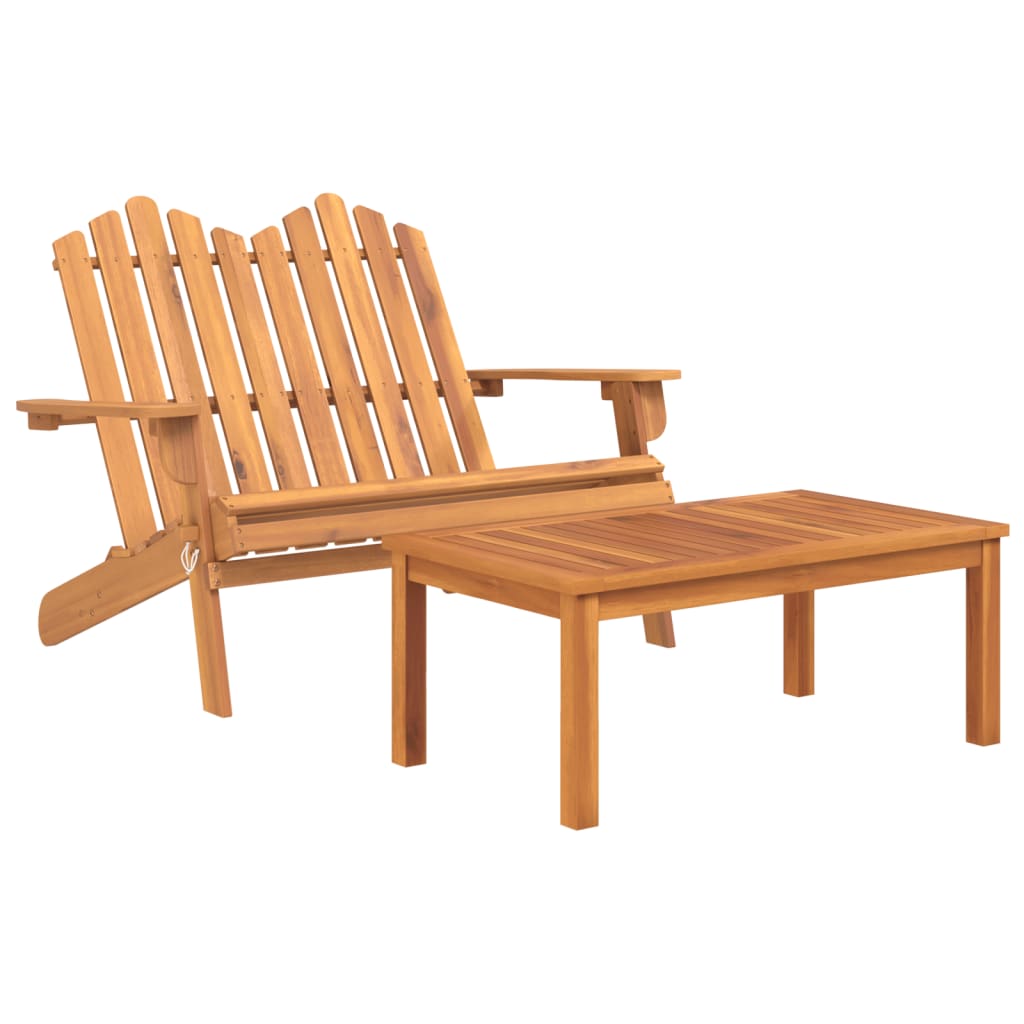 4 Piece Adirondack Patio Lounge Set Solid Wood Acacia