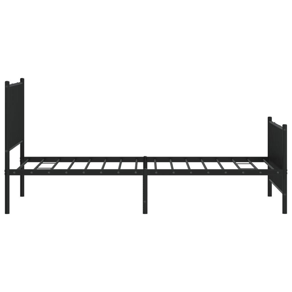 Metal Bed Frame without Mattress with Footboard Black 39.4"x74.8"