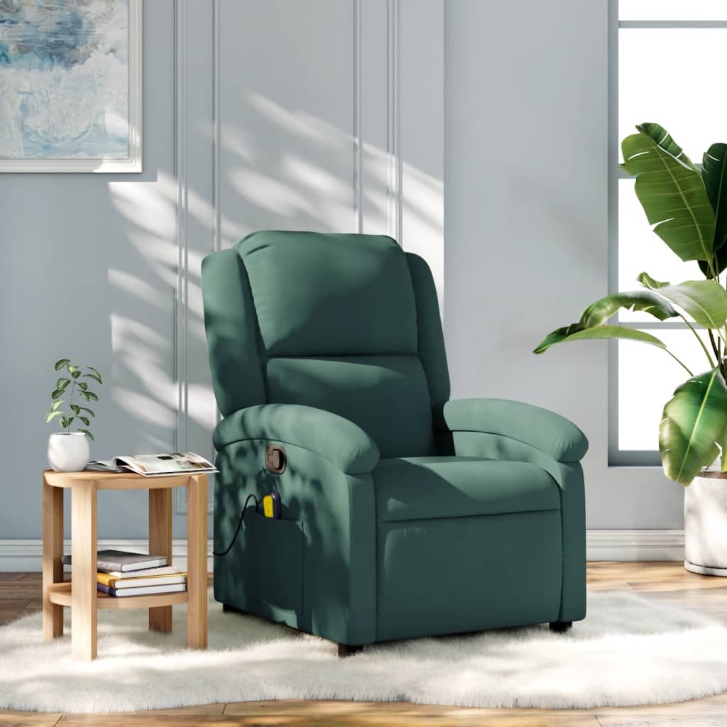 Massage Recliner Chair Black Velvet