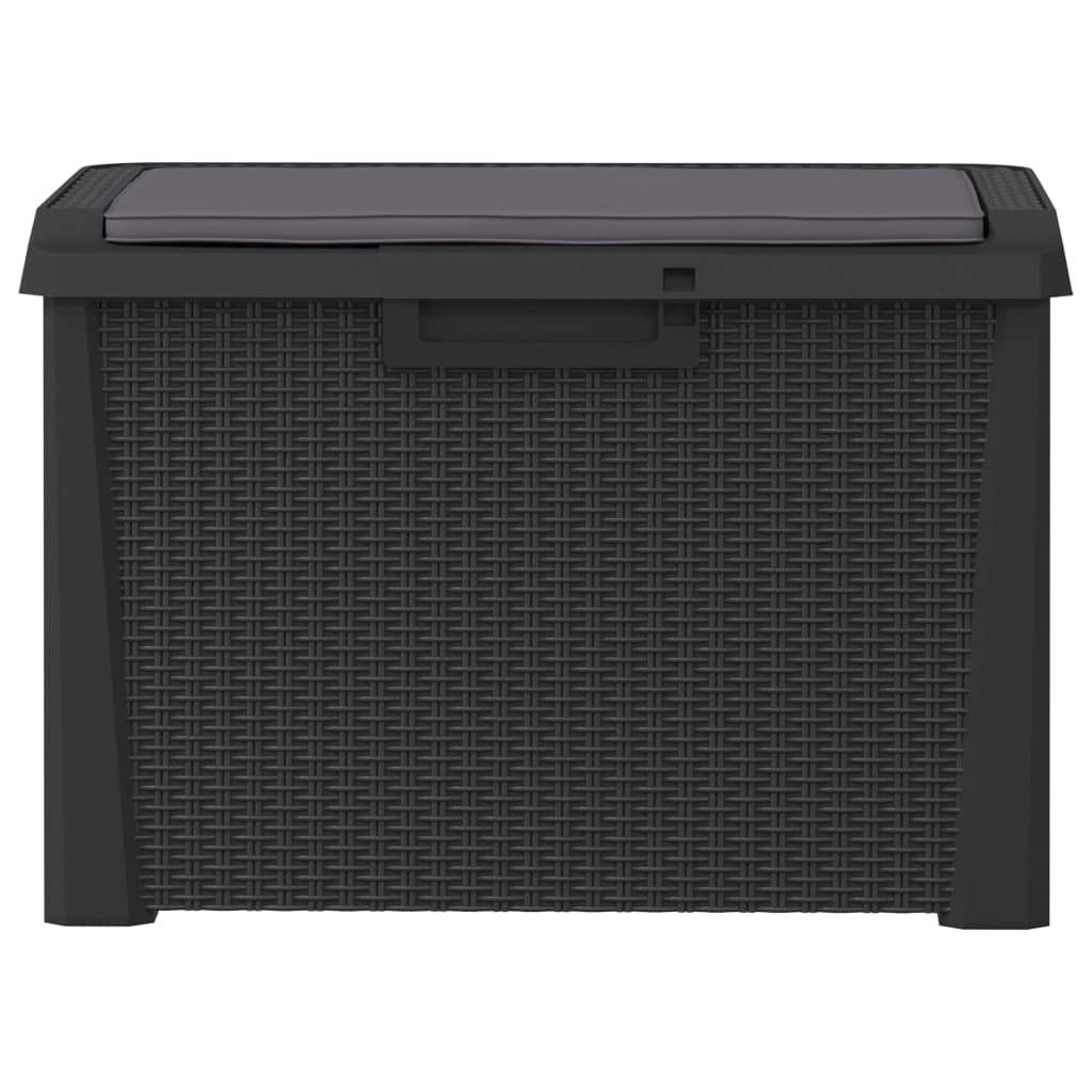 Patio Storage Box with Seat Cushion Anthracite 33 gal PP