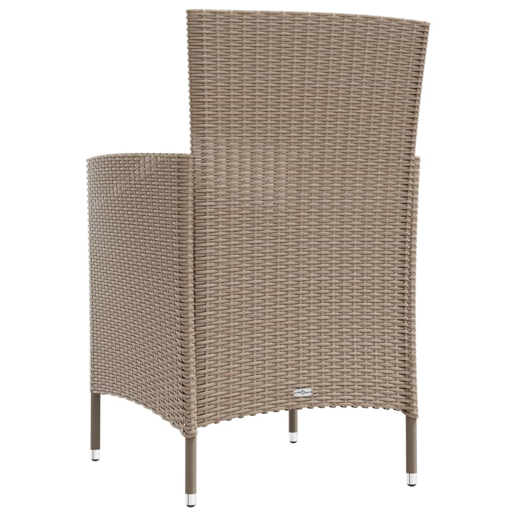 Patio Chairs with Cushions 4 pcs Poly Rattan Beige