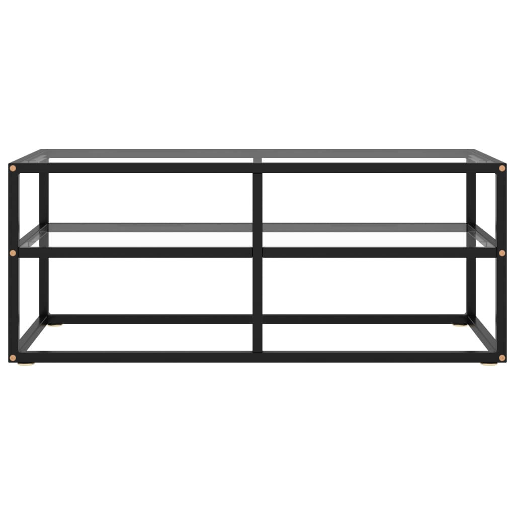 TV Stand Black with Tempered Glass 39.4"x15.7"x15.7"