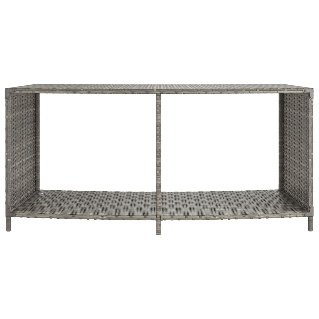 Storage Shelves 2 pcs Gray Poly Rattan