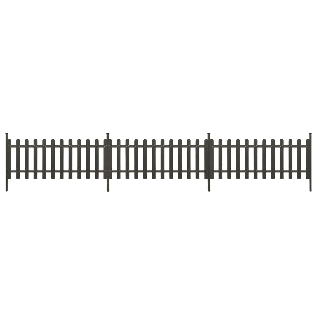 Picket Fence with Posts 3 pcs WPC 241.7"x31.5"